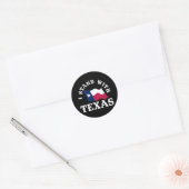 Ich stehe mit Texas Runder Aufkleber (Umschlag)