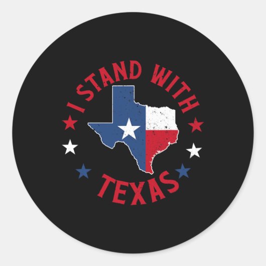 Ich stehe mit Texas Runder Aufkleber (Vorderseite)
