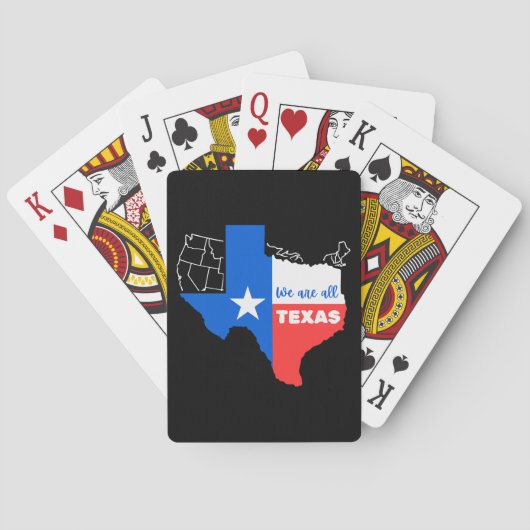 Ich stehe mit Texas Spielkarten (Rückseite)