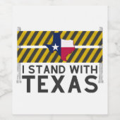 Ich stehe mit Texas Weinetikett (Einzelnes Label)