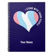 Ich stehe mit Trans People Custom Spiralnotebook