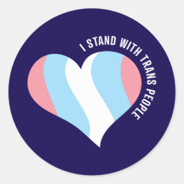 Ich stehe mit Trans People Round Sticker