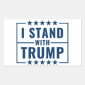 Ich stehe mit Trump 2024-Zeichen Rechteckiger Aufkleber (Vorderseite)