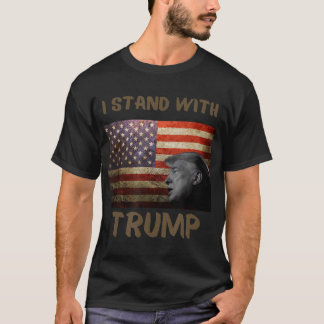 Ich stehe mit Trump-amerikanischem Flaggen-T - Shi T-Shirt
