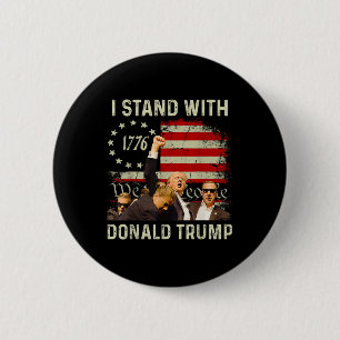Ich stehe mit Trump Funny Trump 2024 Button