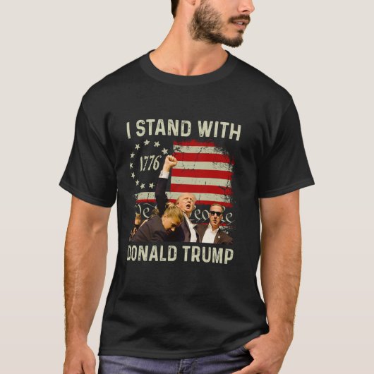 Ich stehe mit Trump Funny Trump 2024 T Shirt (Vorderseite)
