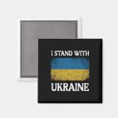 Ich stehe mit Ukraine bedrängte Flagge Unterstützu Magnet (Vorderseite/Rückseite)