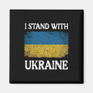 Ich stehe mit Ukraine bedrängte Flagge Unterstützu Magnet