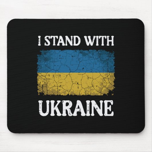 Ich stehe mit Ukraine bedrängte Flagge Unterstützu Mousepad (Vorne)