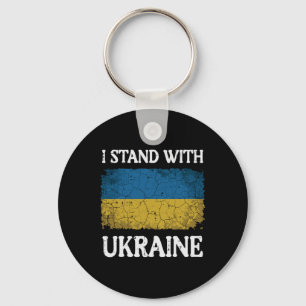 Ich stehe mit Ukraine bedrängte Flagge Unterstützu Schlüsselanhänger