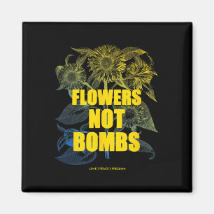 Ich stehe mit Ukraine Blumen nicht Bomben Frieden Magnet