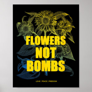 Ich stehe mit Ukraine Blumen nicht Bomben Frieden Poster