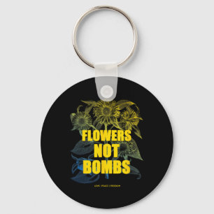 Ich stehe mit Ukraine Blumen nicht Bomben Frieden Schlüsselanhänger
