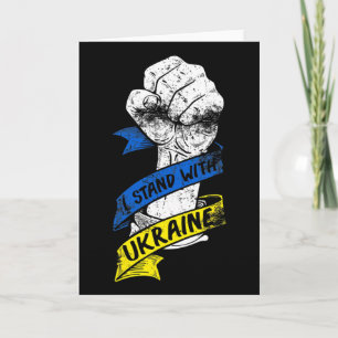 Ich stehe mit Ukraine-Flagge Power Ribbon Unterstü Karte