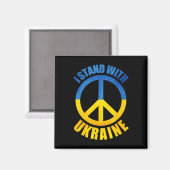 Ich stehe mit Ukraine Friedenssymbol Magnet (Vorderseite/Rückseite)