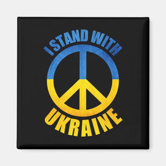 Ich stehe mit Ukraine Friedenssymbol Magnet (Vorne)
