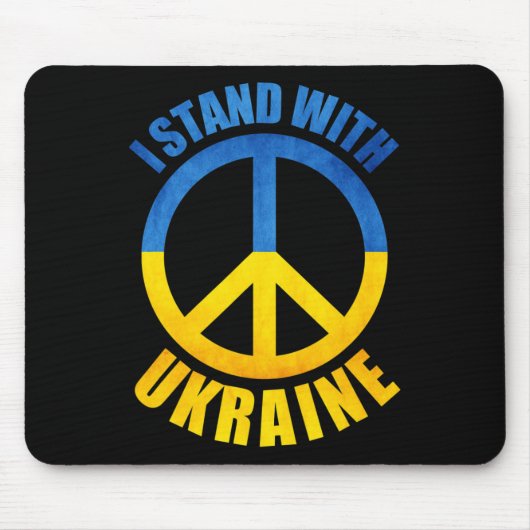 Ich stehe mit Ukraine Friedenssymbol Mousepad (Vorne)