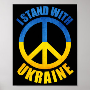 Ich stehe mit Ukraine Friedenssymbol Poster