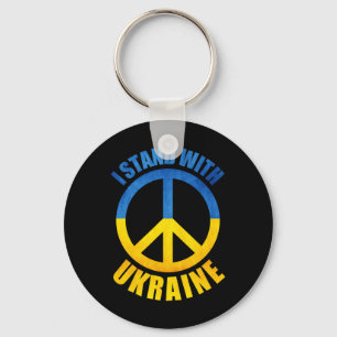 Ich stehe mit Ukraine Friedenssymbol  Schlüsselanhänger