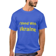 Ich stehe mit Ukraine Gelb auf blau