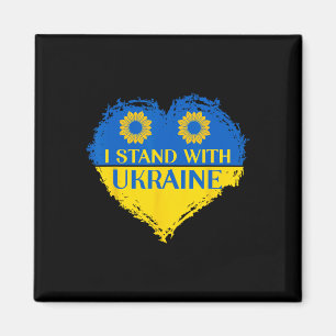 Ich stehe mit Ukraine Herz Flagge Unterstützung So Magnet