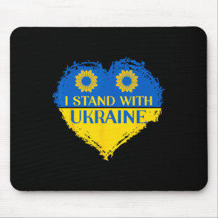 Ich stehe mit Ukraine Herz Flagge Unterstützung So Mousepad