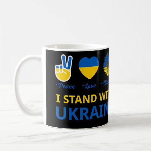 Ich stehe mit ukraine kaffeetasse (Links)