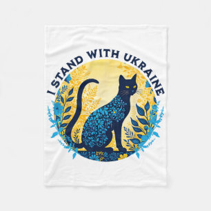 Ich stehe mit Ukraine Katze Floral Ukraine Starke Fleecedecke
