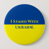 ICH STEHE MIT UKRAINE Round Button, riesig, 4 Zoll Button (Vorderseite)