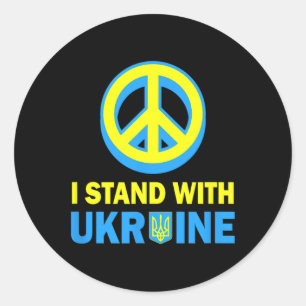 Ich stehe mit Ukraine Shirt Ukrainische Flagge Kei Runder Aufkleber