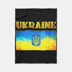 Ich stehe mit Ukraine Shirt Ukrainische Flagge Ukr Fleecedecke