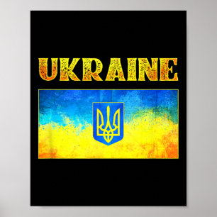 Ich stehe mit Ukraine Shirt Ukrainische Flagge Ukr Poster