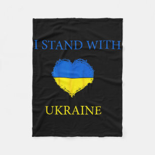 Ich stehe mit Ukraine-Shirt Ukrainische Flagge Unt Fleecedecke