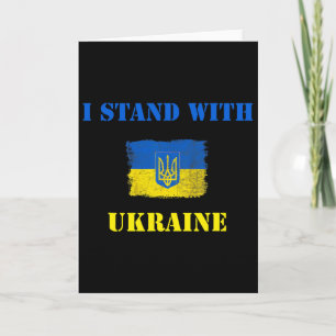 Ich stehe mit Ukraine-Shirt Ukrainische Flagge Unt Karte