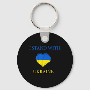Ich stehe mit Ukraine-Shirt Ukrainische Flagge Unt Schlüsselanhänger