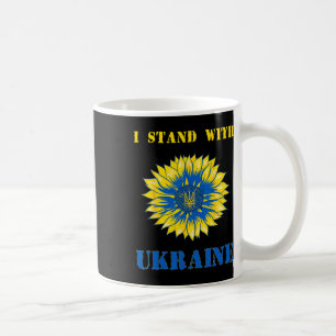 Ich stehe mit Ukraine Sonnenblume Retro Floral Ukr Kaffeetasse