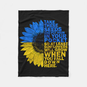 Ich stehe mit Ukraine Sonnenblume Ukraine-Flagge U Fleecedecke