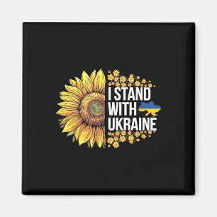 Ich stehe mit Ukraine Sonnenblume Ukraine Frieden  Magnet