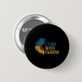 Ich stehe mit Ukraine Sonnenblume Unterstützung Fr Button (Vorne & Hinten)