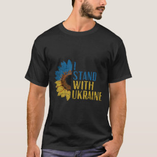 Ich stehe mit Ukraine Sonnenblume Unterstützung Fr T-Shirt