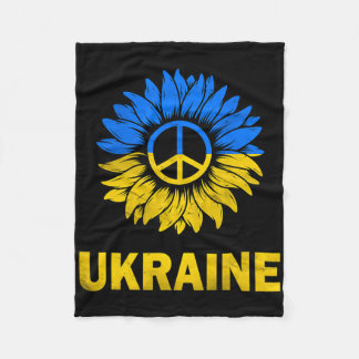 Ich stehe mit Ukraine Sonnenblumen-Flagge Ukraine  Fleecedecke