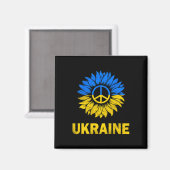 Ich stehe mit Ukraine Sonnenblumen-Flagge Ukraine Magnet (Vorderseite/Rückseite)