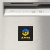 Ich stehe mit Ukraine Sonnenblumen-Flagge Ukraine Magnet (In Situ (Geschirrspüler))