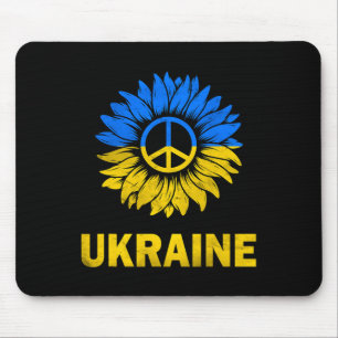Ich stehe mit Ukraine Sonnenblumen-Flagge Ukraine Mousepad