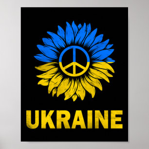 Ich stehe mit Ukraine Sonnenblumen-Flagge Ukraine Poster
