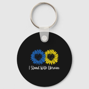 Ich stehe mit Ukraine Sonnenblumen Frauen Mädchen Schlüsselanhänger