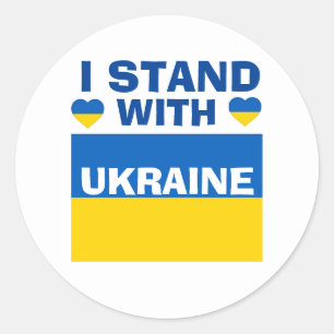ICH STEHE MIT UKRAINE-Stickern Runder Aufkleber