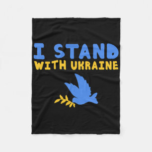 Ich stehe mit Ukraine Taube Frieden Pro-Ukraine Bl Fleecedecke