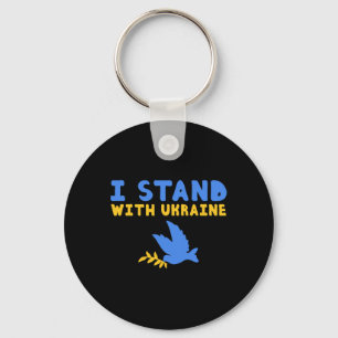 Ich stehe mit Ukraine Taube Frieden Pro-Ukraine Bl Schlüsselanhänger