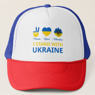 Ich stehe mit ukraine truckerkappe